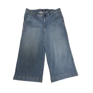 Chaps Denim Wide Leg Trouser style Cropped jeans, Soft‎ Silky Stretch, Ladies 16